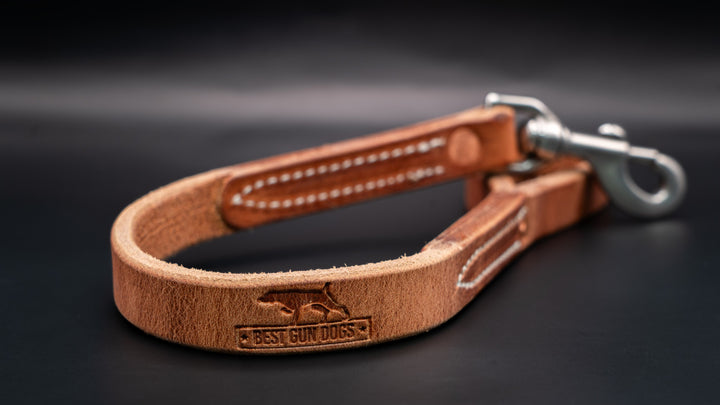 Premium 18" Leather Traffic Lead – Compact & Reliable for Hunting and Training