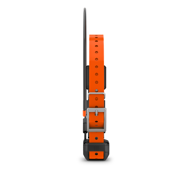 Garmin Alpha® TT Dog Collar in orange with GPS tracking, LED lights, and universal sizing for all dog breeds.