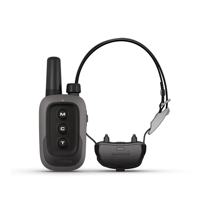 Garmin Delta® SE Dog E-Collar Bundle: Handheld & Dog Device used during a German Shorthaired Pointer training session. Ideal for professional bird dog training and upland hunting dogs retrieving game. Perfect gear for puppy training courses demonstration.