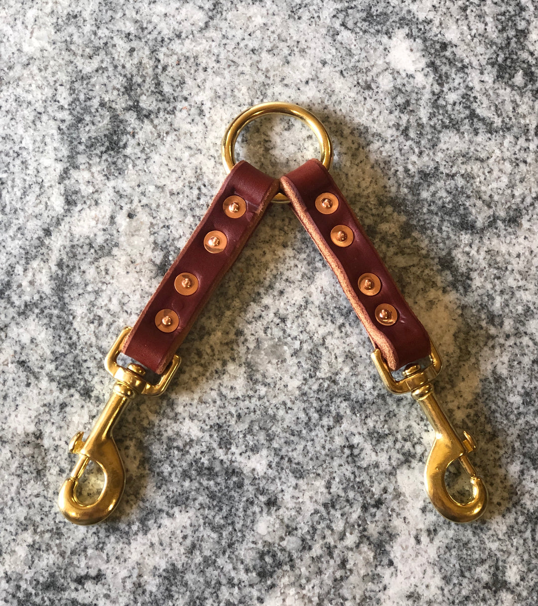 Dog Leash Splitter used during a German Shorthaired Pointer training session. Ideal for professional bird dog training and upland hunting dogs retrieving game. Perfect gear for puppy training courses demonstration.